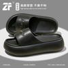 8.0CM black muffin cool slippers women's summer height increase thick bottom new fashion high sense trend outer wear