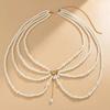SHIXIN Fashion Y2K Multilayer Imitation Pearl Tassel Waist Chain Women New Elegant Sexy Bikini Belt Body Chain Jewelry Accessory