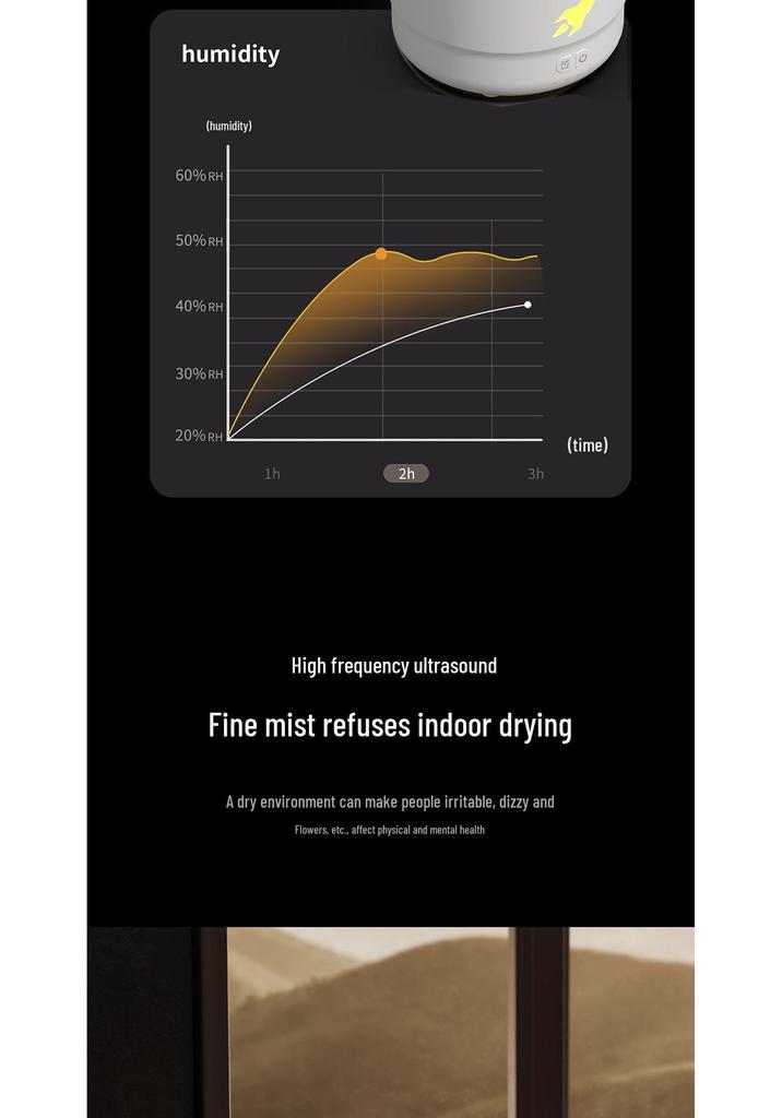 Creative Smokey Volcano Aroma Diffuser: Large Capacity Desktop Humidifier for Home or Bedroom