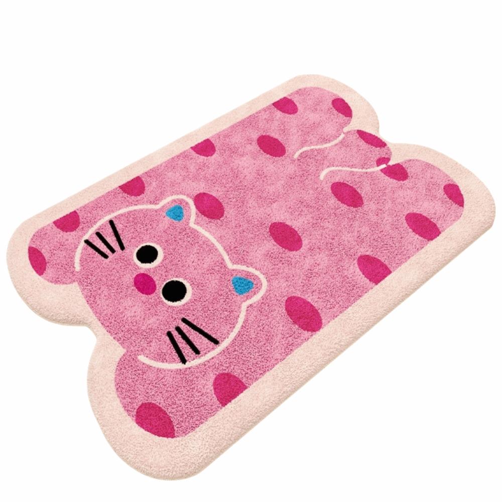 Animal Theme Material Bathroom Floor Mat Thickened Cartoon Design Foot Mat Non-Slip Irregular Shaped Toilet Carpet Bathroom Use
