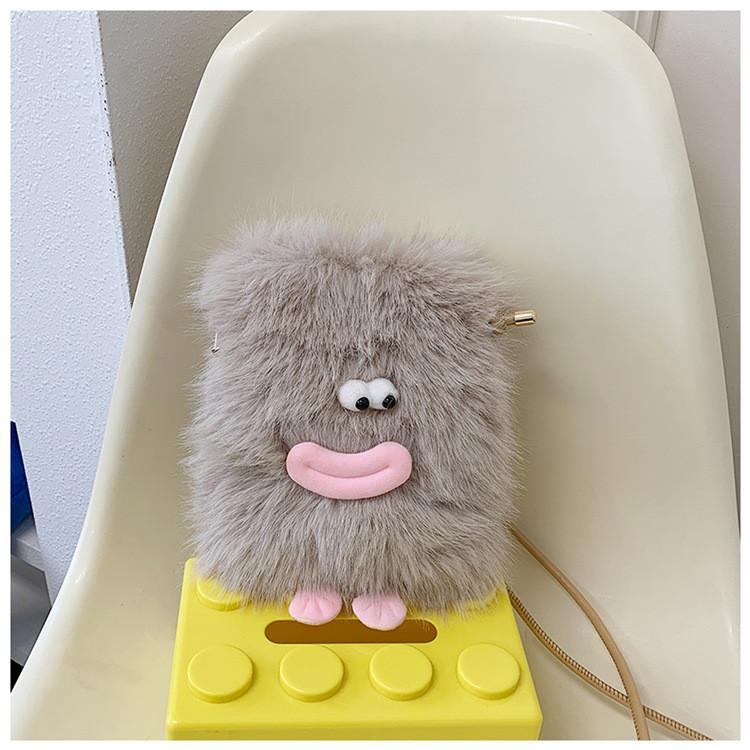 Plush Cartoon Shoulder Bag With Magnetic Closure For Daily Use