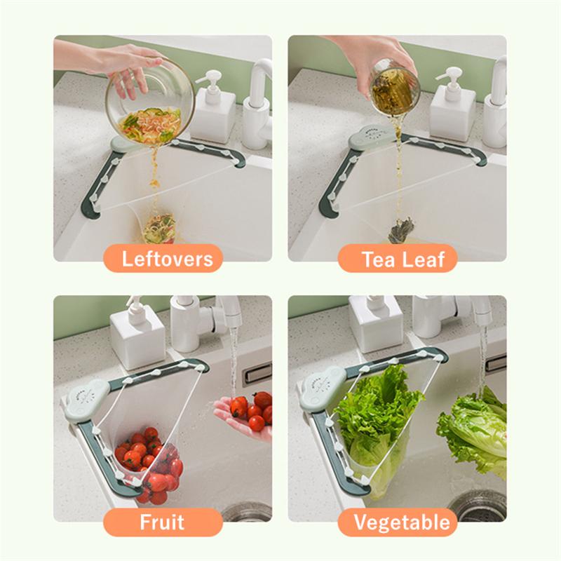 Kitchen Sink Filter Net Triangular Leftovers Strainer Mesh Anti-Clogging Disposable Residue Separation Hanging Bag Drain Tools