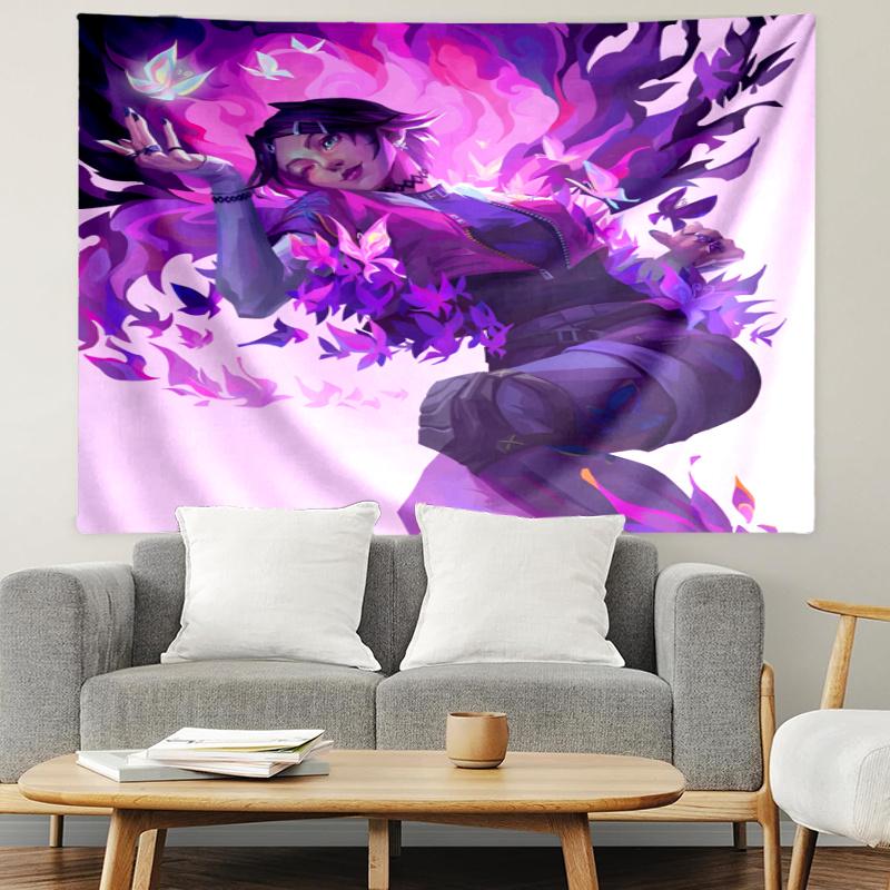 VALORANT Tapestry, Wall Hanging Tapestry, Pattern Tapestry for Dorm Bedroom Living Room Wall Art Photography Backdrop