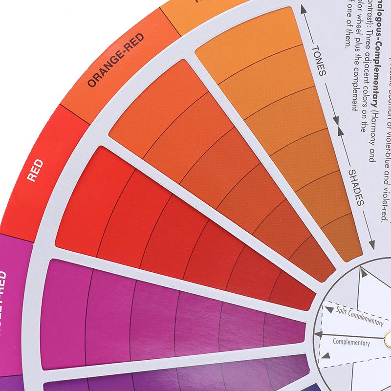 Paper Card Color Mixing Wheel Ink Round Central Circle Rotates Tattoo Nail