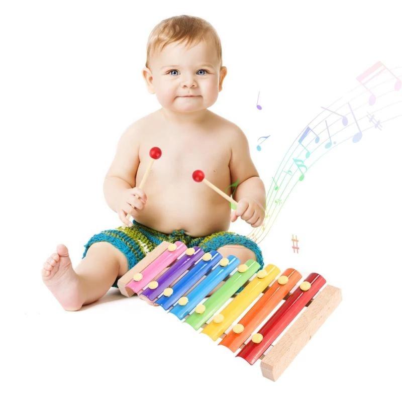 Toddler Kid Children Baby Colorful Musical Toys Instruments Xylophone Educational Intelligence Development Wooden Toys