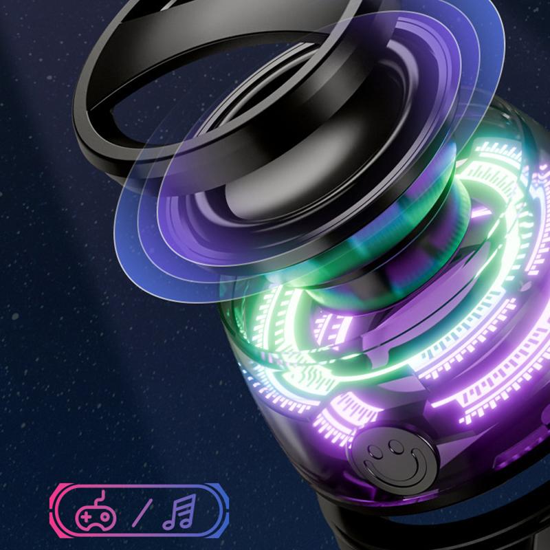 Outdoor Magnetic Bluetooth Speaker Wireless Portable Mini Travel Stereo Speaker With Rgb Color Light And Phone Holder For Ios