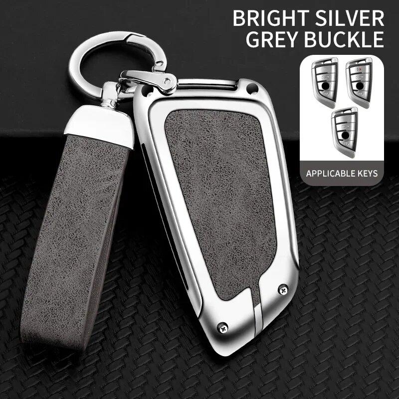 Zinc Alloy Leather Car Key Case For Bmw X5 X3 X1 X6 X7 1 3 5 6 7 Series G20 G30 G11 F15 F16 G01 G02 E39 E46 Car Key Case