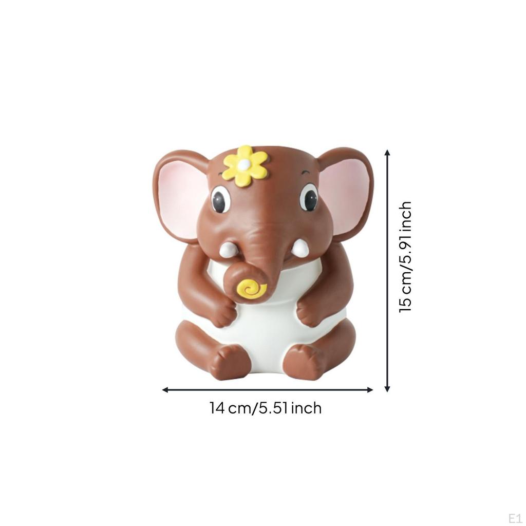 Elephant Planter Cute Figurine Cartoon Pot Hugger for Collectors, Gardeners, Shelf, Patio,