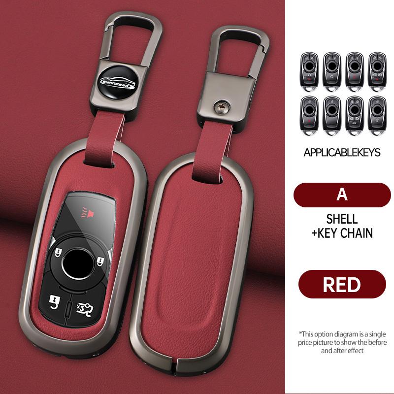 Auto Key Fob Cover Fit For Buick B 5 Buttons Opel Astra G H J Mokka Insignia Vectra Meriva Corsa Zafira Zinc Alloy+Leather Auto Accessories