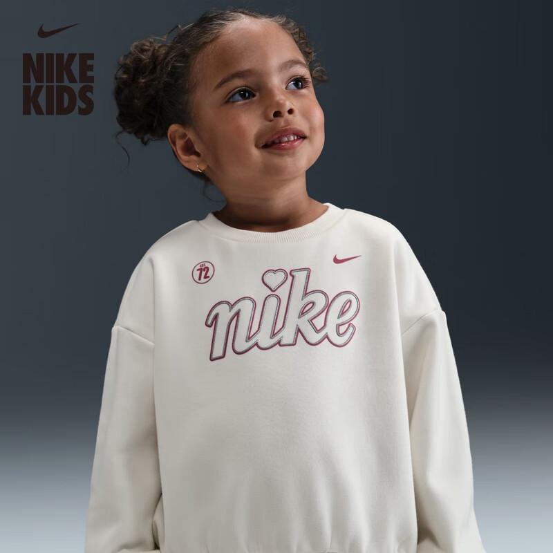 Nike Baby Girls  Glitter Print Fleece Crewneck Sweatshirt 110 4T