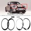 2X Gloss Black/Silver Headlight Trim Rings Bezel Cover For 2007-2015 Mini Cooper R55 R56 R57