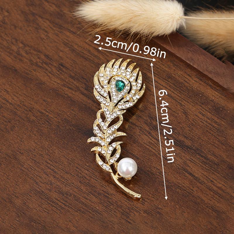 

1PC Bag Badges Gifts Irregular Shaped Fashion Accessory Enamel Elegant Pearl Party Pin with Rhinestones Dinner Unisex