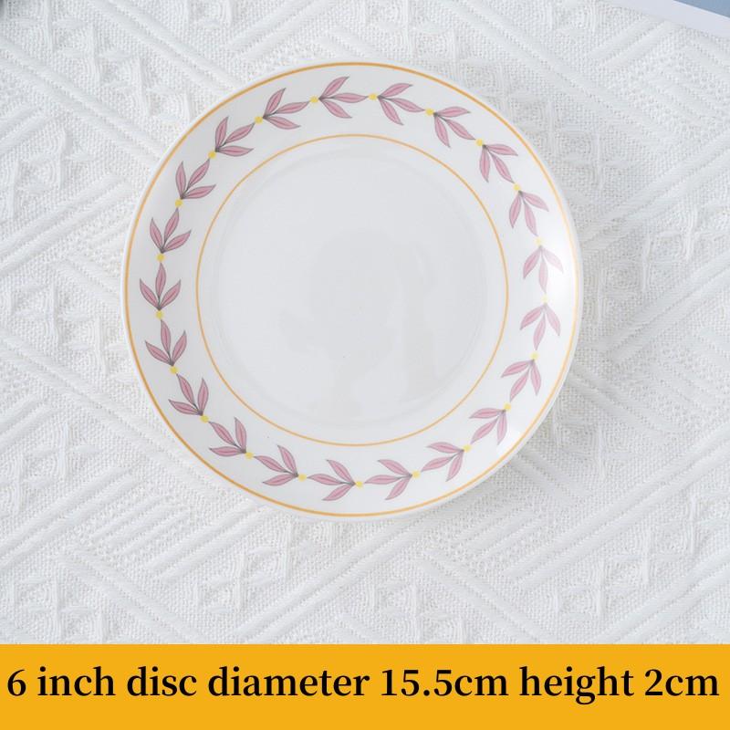 Bread Ceramic Plate 6-inch Small Plate Fruit Butterfly Snack Plate Floral Pastry Storage Bone Plate Creative Simple Korean
