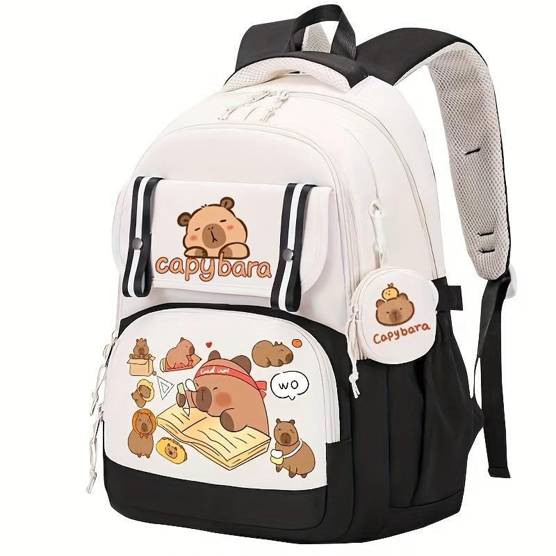 New Capybara Kapibara Printed Backpack Foreign Trade Campus Male and Female Versatile Student Leisure School Bag