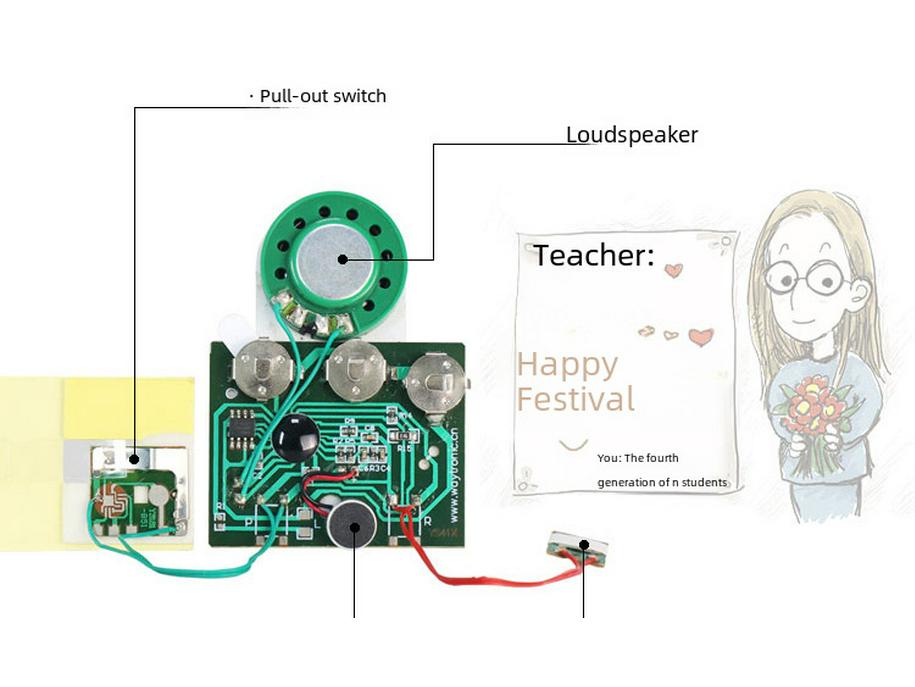 Felicitare de felicitare cu muzică de înregistrare vocală pentru ziua de naștere de Crăciun