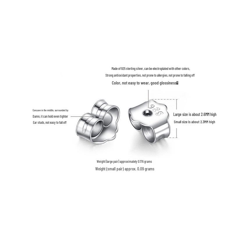 Xigu P0002 S925 Sterling Silber Ohrstecker Hinterteile