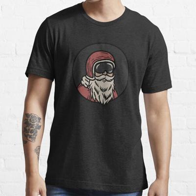 Übergröße S-3XL Weihnachtsmann Biker Vintage Weihnachten Bedrucktes T-Shirt Herren Tops Mode Kleidung T-Shirts
