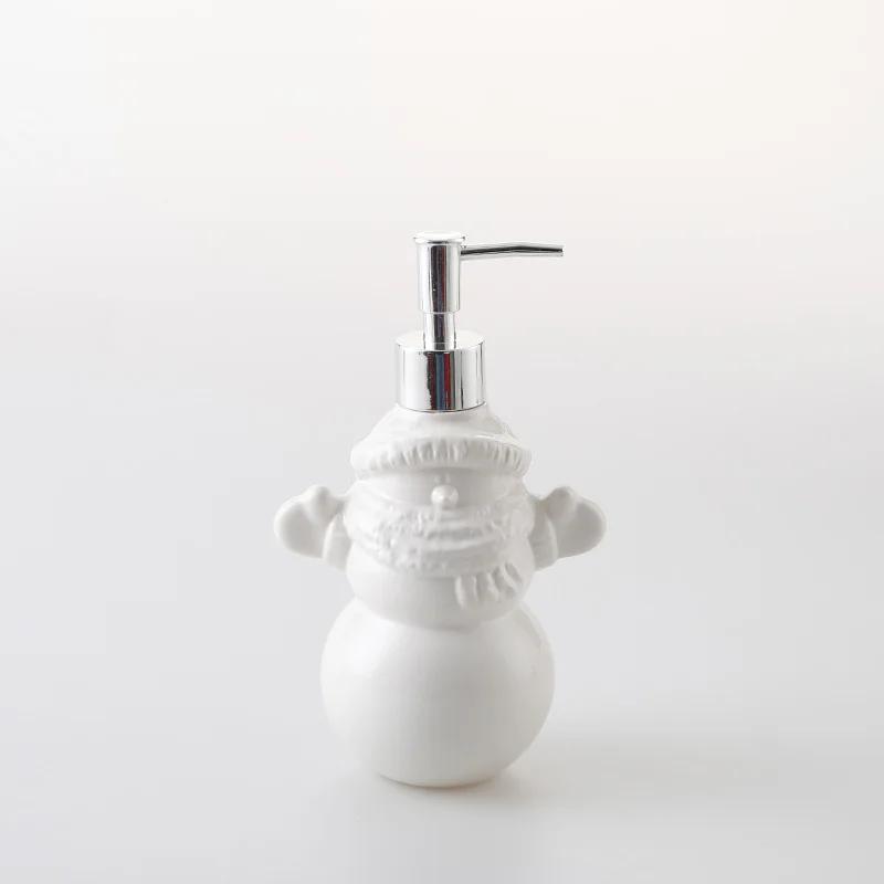 Ceramic lotion bottle Christmas hand lotion creative 3D hand-painted press bottle shampoo shower gel bottle bathroom accessories