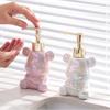 Ceramic Art Cartoon Bear Lotion Bottle, Bathroom Accessories, Household Shower Gel, Sub Packaging Bottle, Luxury Shampoo Bottle