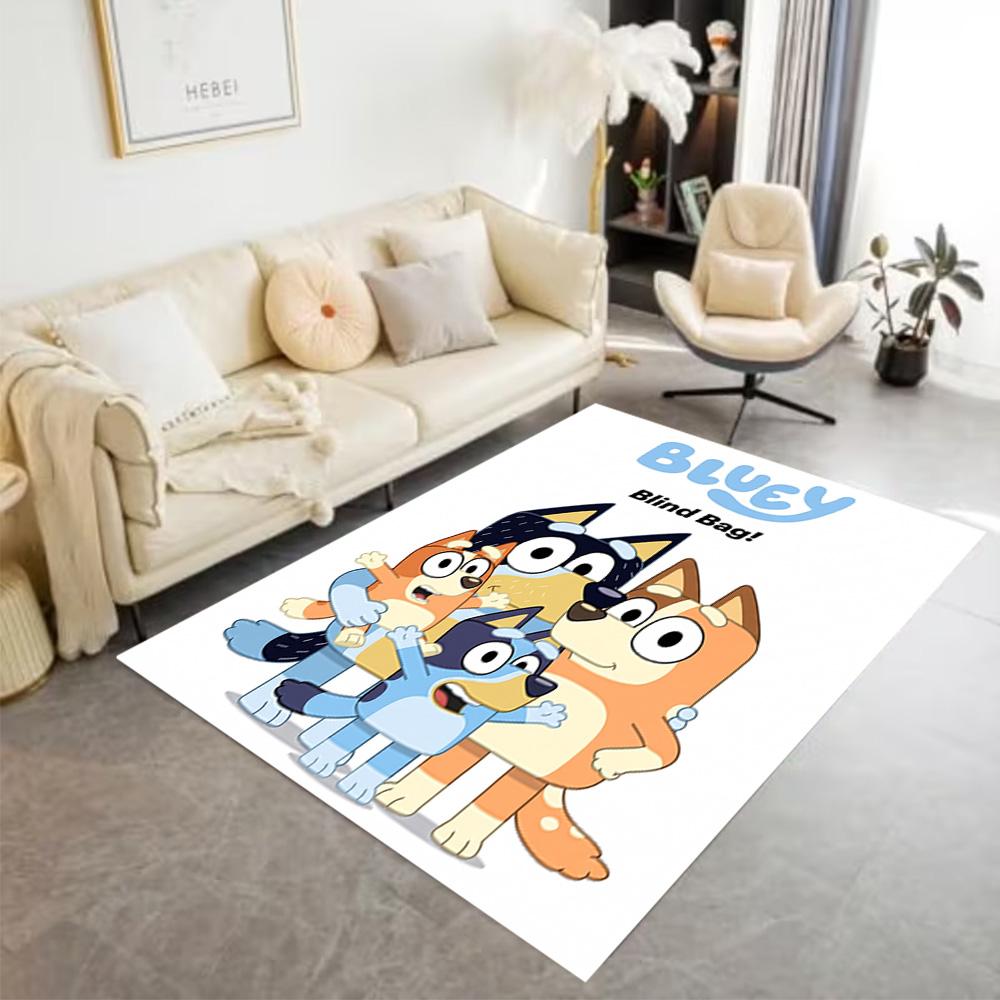 Bluey's Adventure Carpet Suitable for Dining Room Outdoor Living Rooms Dormitory Anti-slip Rug Anime Office Decor Perfect Gift for Friends & Family