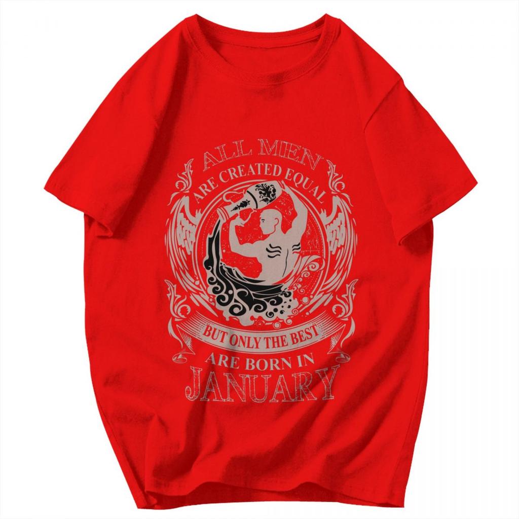 Men T Shirt All Men Are Created Equal Only The Best Are Born In January Aquarius Birthday Gifts Gifts Y2K Graphic Tops T Shirts