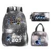 Game Astro bot peripheral printing fashion primary and secondary school students schoolbag three-piece set multi-function large capacity