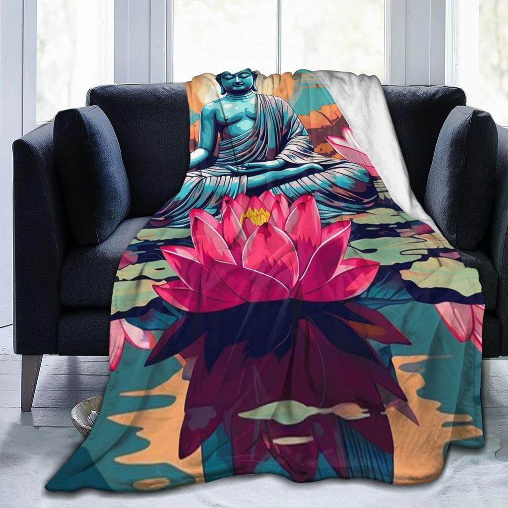 Buddha Yoga Blankets Fleece Sofa Throw Blanket Multi-function Throw Blankets for Couch Bedding Outdoor Throws Bedspread Quilt
