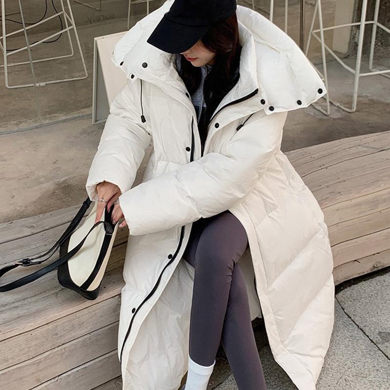 Women's Down Jacket Women Casual Thick Long Duck Down Puffer Coat Hooded Waterproof Parkas Outwear