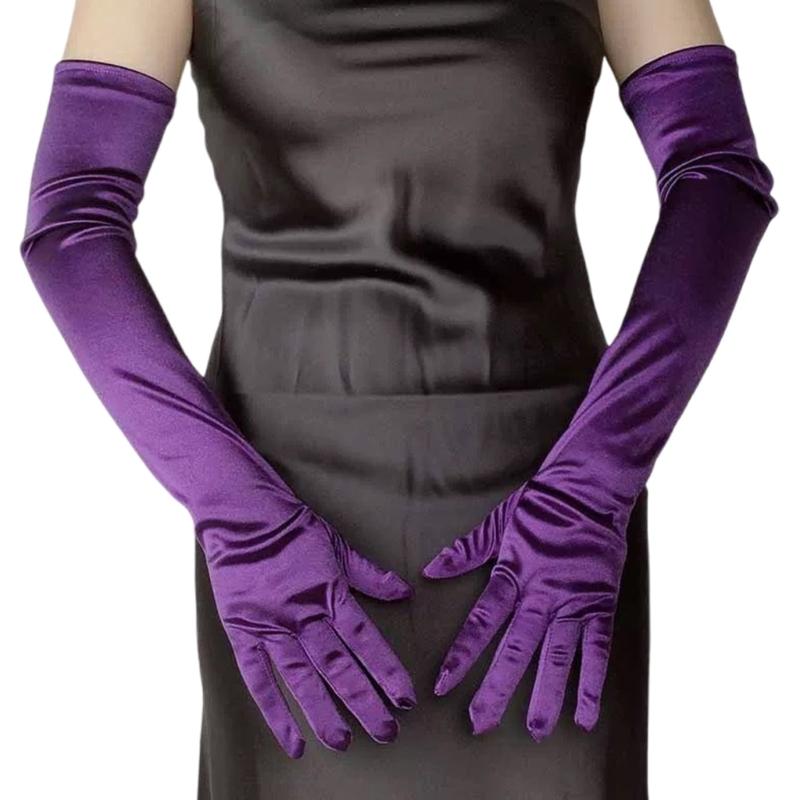 Verlängerte lange dehnbare Damen Handschuhe Spandex Elastische Armstulpen für Cosplay Anime Kostüm