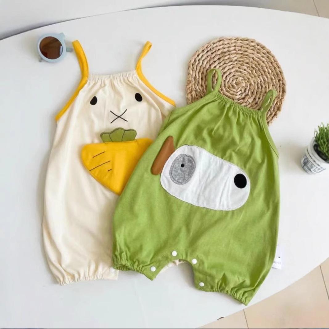 

Baby Summer Cartoon Suspender Romper Onesie - Lightweight Newborn Clothes 80 cm