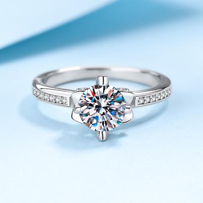 S925 sølvring kvinners diamantring belagt pt950 gull moissanite giftering forslag diamant finger gave til kjæresten
