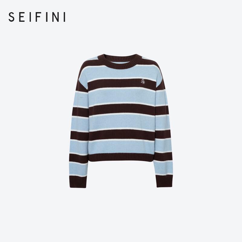 

SEIFINI Women s Retro Striped Pullover Sweater L