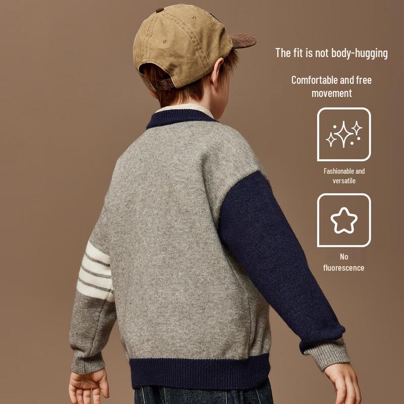 ASK JUNIOR Boys  Colorblock Collegiate Knit Sweater 170