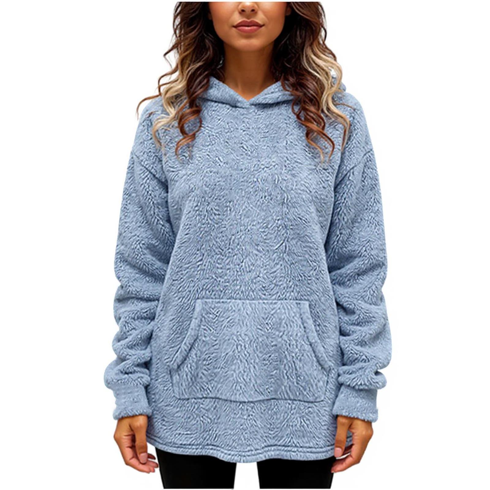 

Женский удобный и модный плюшевый повседневный худи однотонный плюшевый топ с длинным рукавом XL армия зеленый