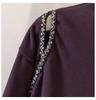 Top de Veludo com Strass de Gola Alta Dupla Face Plus Size para Mulheres - Emagrecedor, Camada Base Quente para Outono/Inverno.