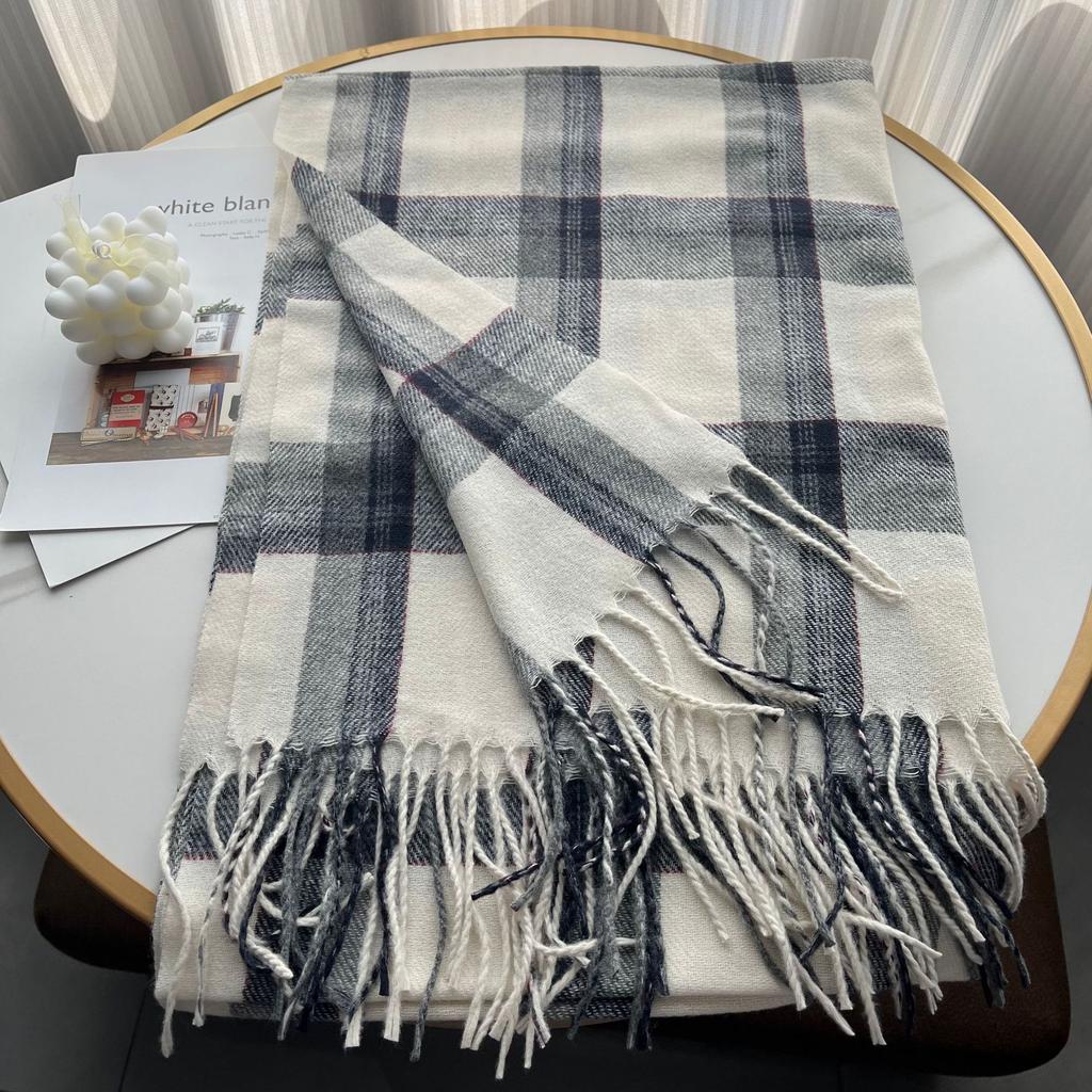 Imitation Cashmere Scarf for Women in Autumn and Winter Thickened High End Versatile Plaid Scarf New Men's Scarf Shawl