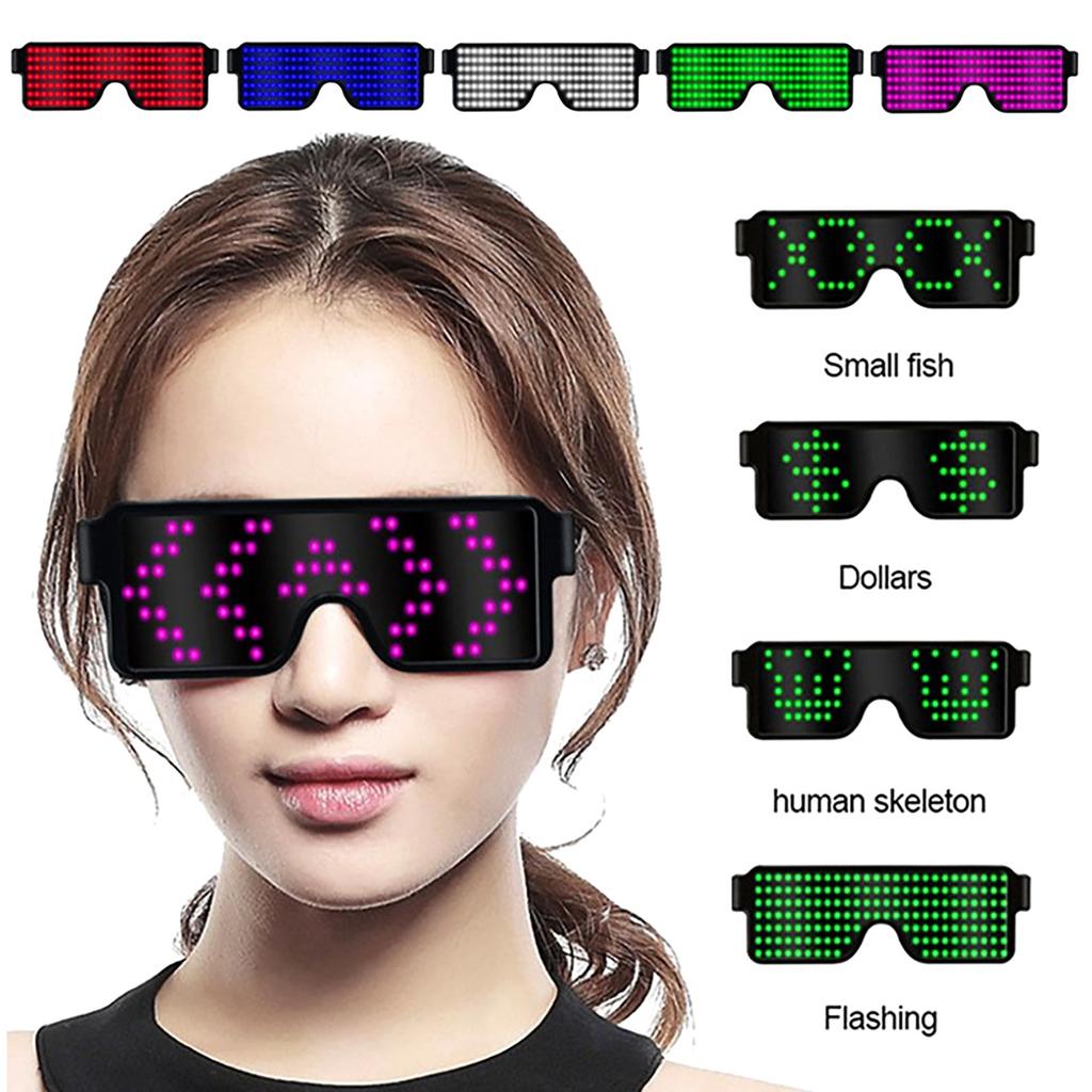 LED Light Up Glasses ABS Material USB Rechargeable Party Performance Glow Eyewear for Concerts Festivals Night Events