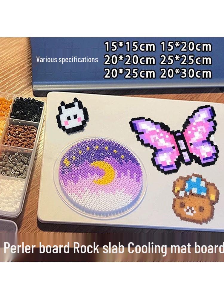 Marble Perler Bead & Pet Cooling Board – High-Temp Resistant Heat Dissipation & Color Mixing Board