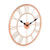 Round Decorative Wall Clock Roman Numeral Vintage Rustic Style Modern Transparent Home Décor Watch Ideal for Living Room Home Office Analog Iron Clock