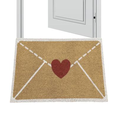 Valentine's Day Outdoor Door Mat Envelope Heart Non Slip Floor Mat Household Dust Removal Foot Mat Linen Entryway Rug