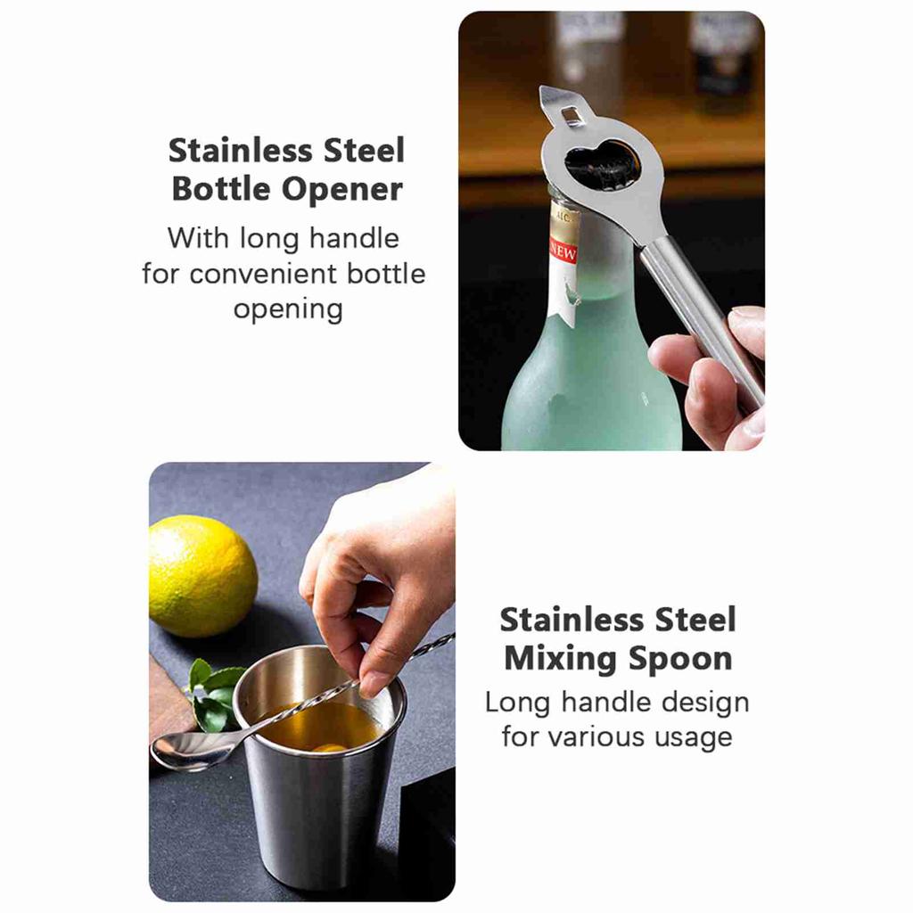 Kit da Barman, Set Shaker per Cocktail da 15 Pezzi, Set di Attrezzi da Bar, per Mojito, , Margarita, Whiskey con Frantoio per Ghiaccio, Pinze