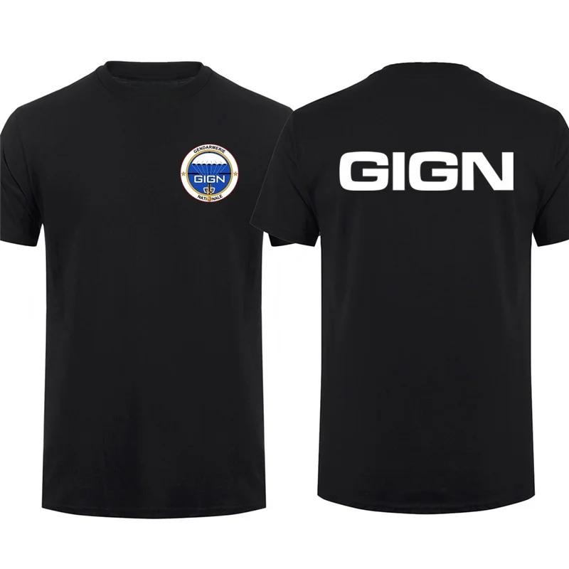 Short Casual Cotton ShirtsFrench Gendarmerie T Shirt Short Sleeve Gendarmerie PSIG T-shirt Man Sweat-absorbent T-shirt Tops Tees