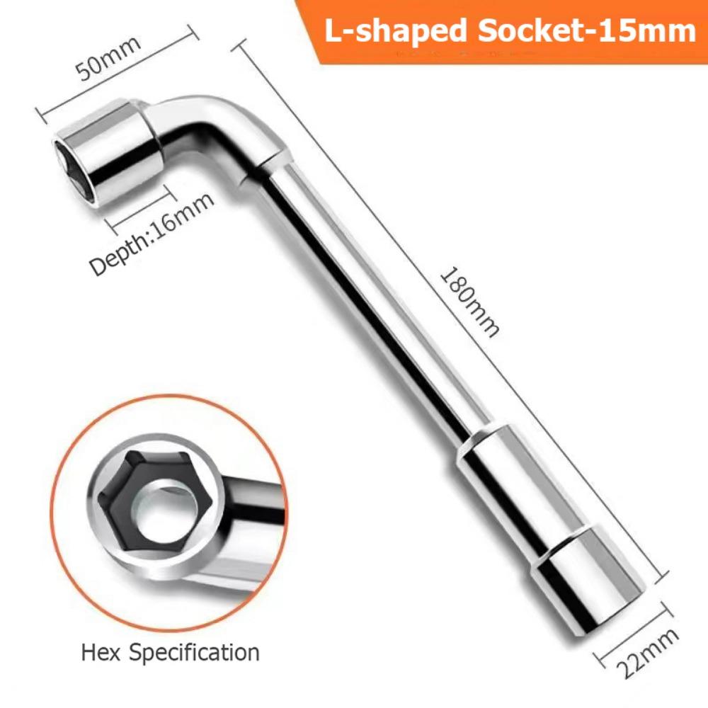 Chrome-vanadium Steel L-shaped Socket Wrench 6-19mm Hex Adapter Spanner Practical Hand Tool