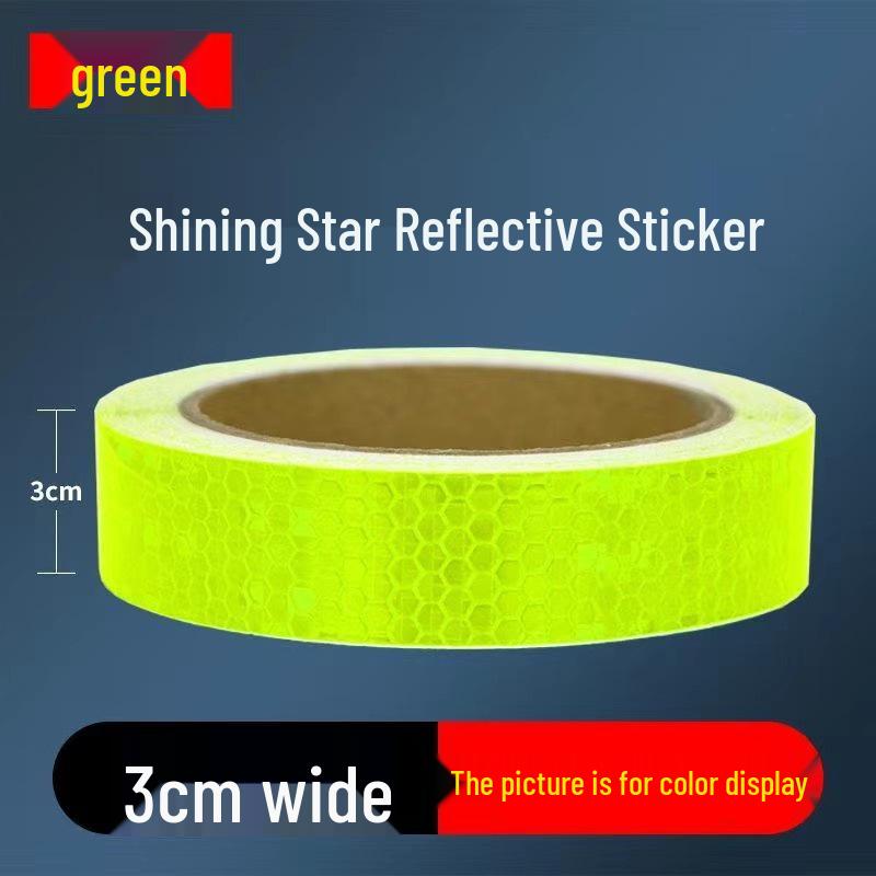 1cm Reflective Sticker for Bicycles, Cars, & Helmets - Luminous Warning Strip