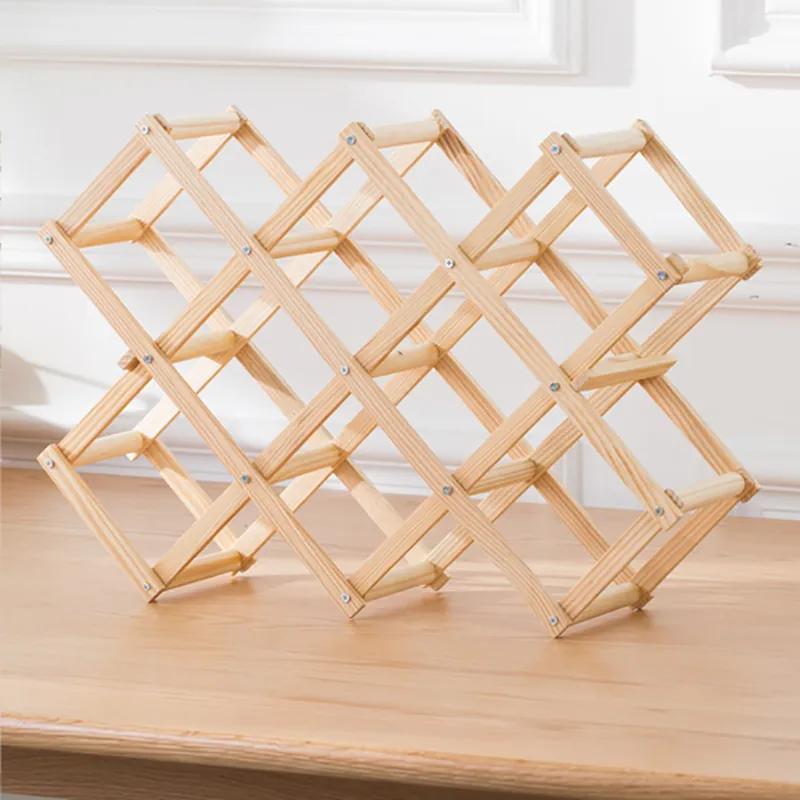 Rødvinshylle Treutstillingshylle Stue Vinskap Vintage Kreativ Vinstativ Oppbevaringshylle YLE438