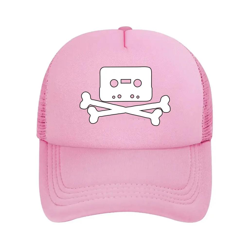 Cassette Skull Retro  Inspired Music  Edgy Art Design Mesh Baseball Cap