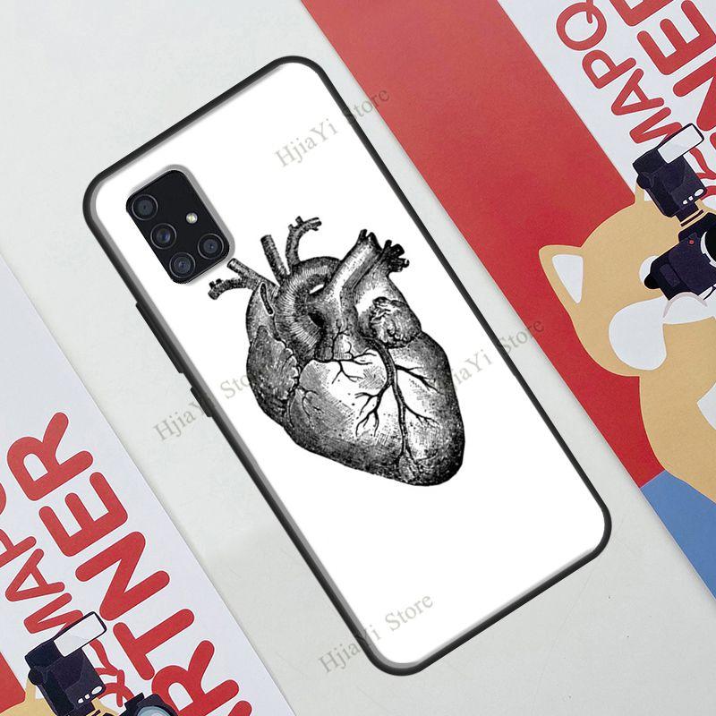 Vintage Anatomy Heart Cardiac Brain Nurse Case For Samsung Galaxy A12 A22 A32 A42 A52 A72 A51 A71 A50 A70 A03S A21S A52S Cover