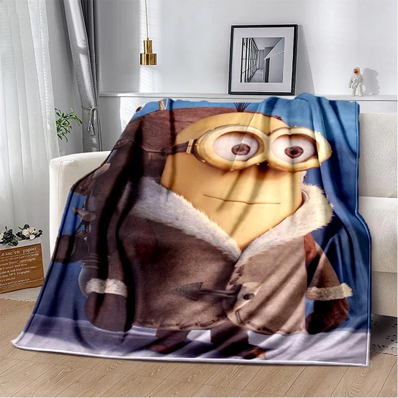 

Cute Minions Cartoon Soft Flannel Blanket for Bed Bedroom Sofa Picnic,Throw Blanket for Cover Office Christmas Gift Kids 75x90cm