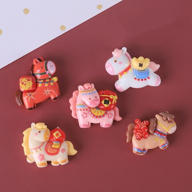 10 ks Kreslené Roztomilé Poníky Pryskyřičné Přívěsky Zábavné Zvěrokruhové Koňské Ozdoby Diy Pouzdro na Telefon Ledničkový Magnet Sponky do Vlasů Příslušenství