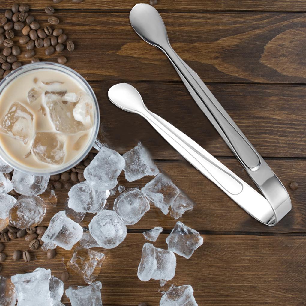 Stainless Steel Sugar Tong Portable Reusable Solid Color Ice-cube Picker Indoor Hotel Food Serving Tool Clip Accessories